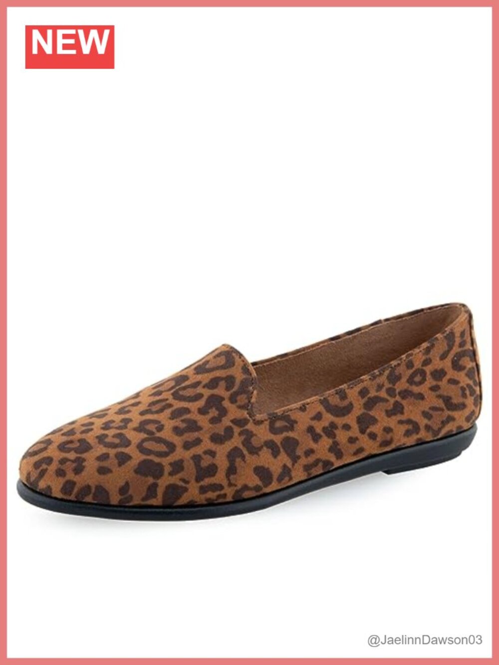 Faux Suede Leopard Print Pull-On Loafers with Cushioned Insole